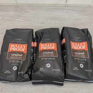 Lot Of 3 Bags Bullet Proof 12 Ounce Medium Roast Ground Coffee Arabica New